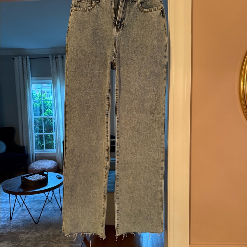 Princess Polly Blue Straight Leg Jeans